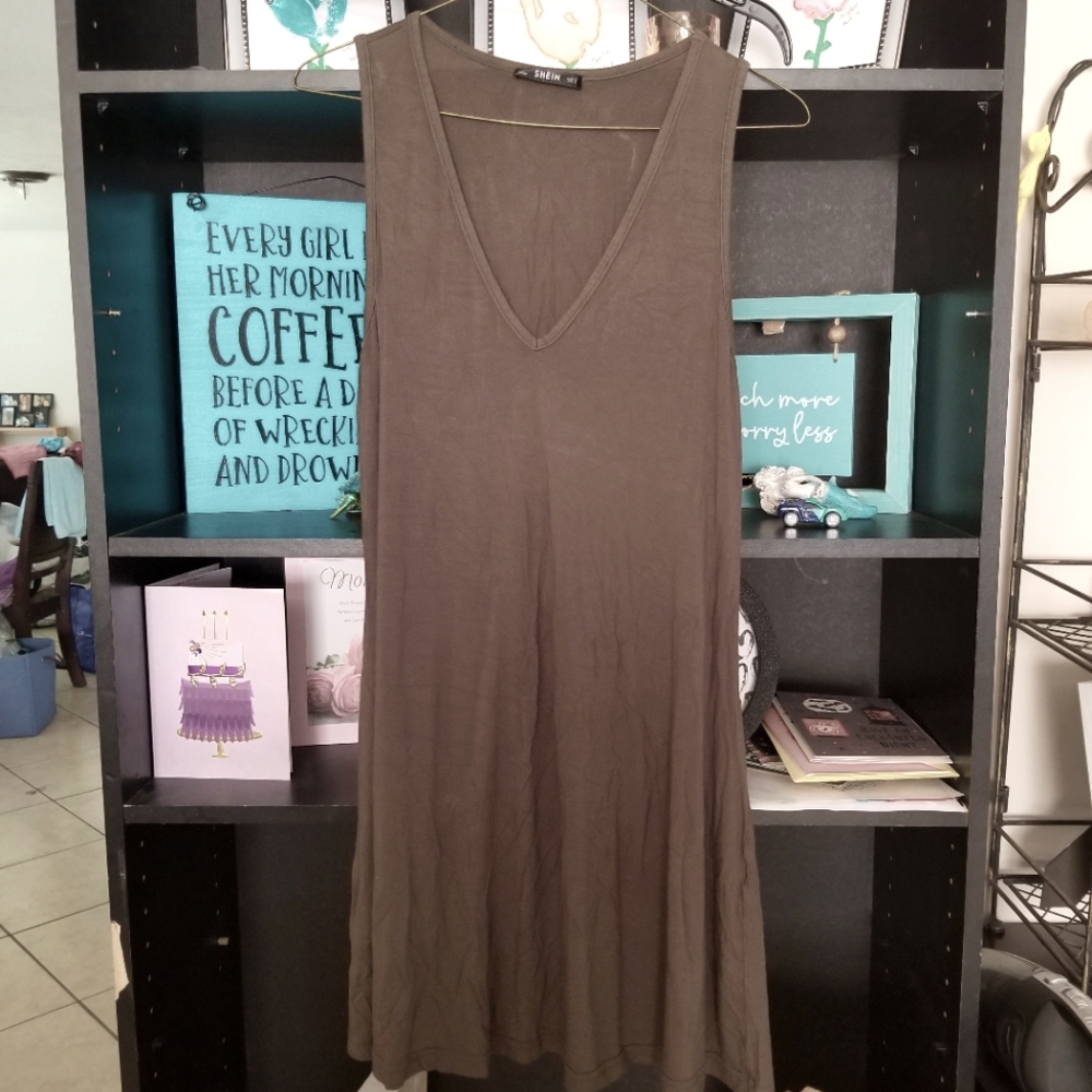 Shein olive tank dress small